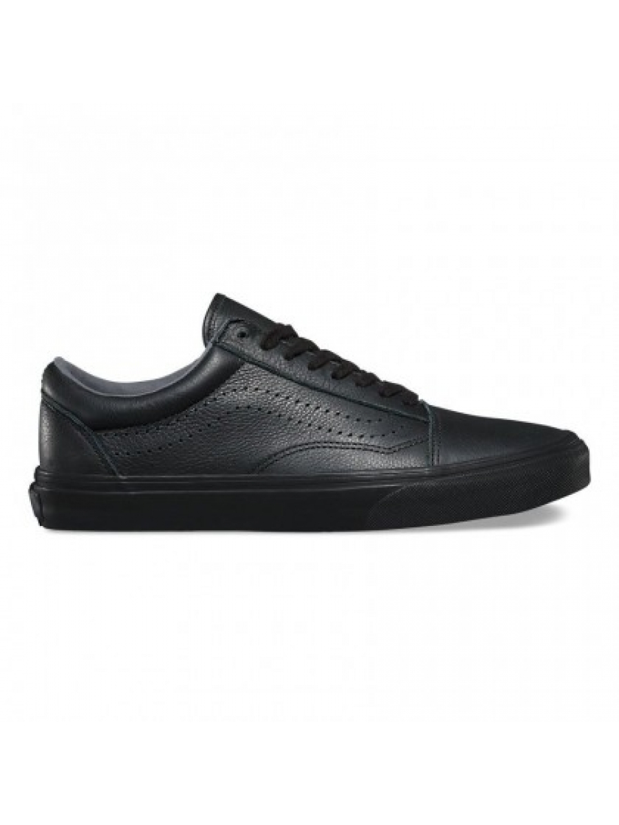 Vans Old Skool черные кожаные