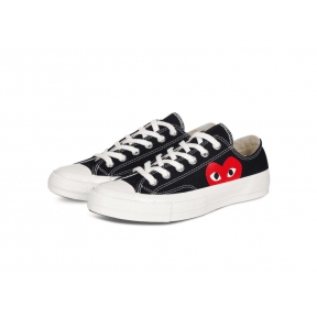  Конверсы Comme Des Garçons черно-белые низкие