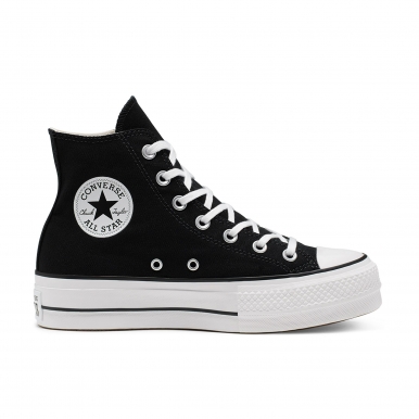 Кеды Converse черно-белые высокие на платформе
