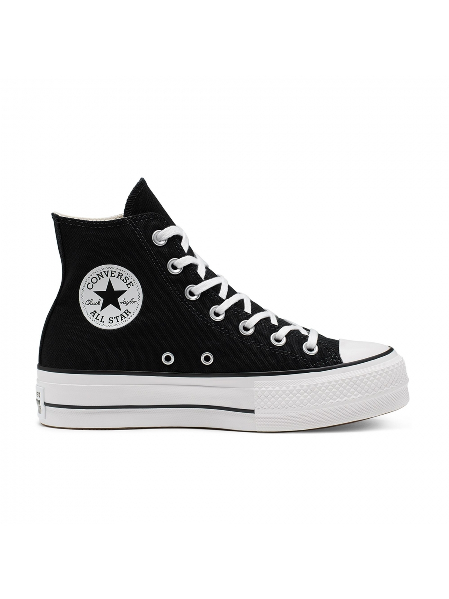 Кеды Converse черно-белые высокие на платформе