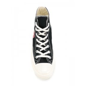  Конверсы Comme Des Garçons черно-белые высокие