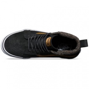 Черные зимние высокие кеды Vans SK8-HI MTE желтая полоска