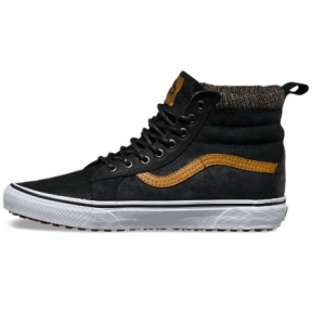 Черные зимние высокие кеды Vans SK8-HI MTE желтая полоска