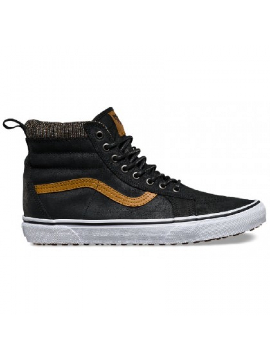 Vans SK8-HI MTE черные высокие зимние желтая полоска